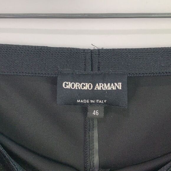 Giorgio Armani black velvet stretch slacks - Picture 7 of 7